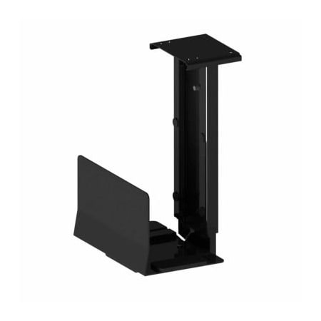 Ka Mfg. RightAngle Fixed Under Desk Adjustable CPU Holder, 40 lbs. Capacity, Black 202CPU